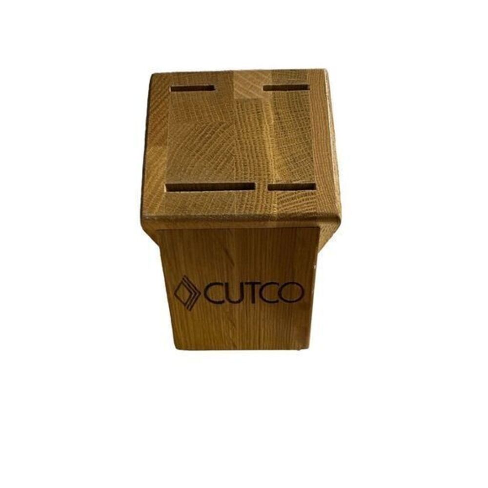 CUTCO Knife Block 4 Slot Honey Oak Knife Holder Made In USA‎